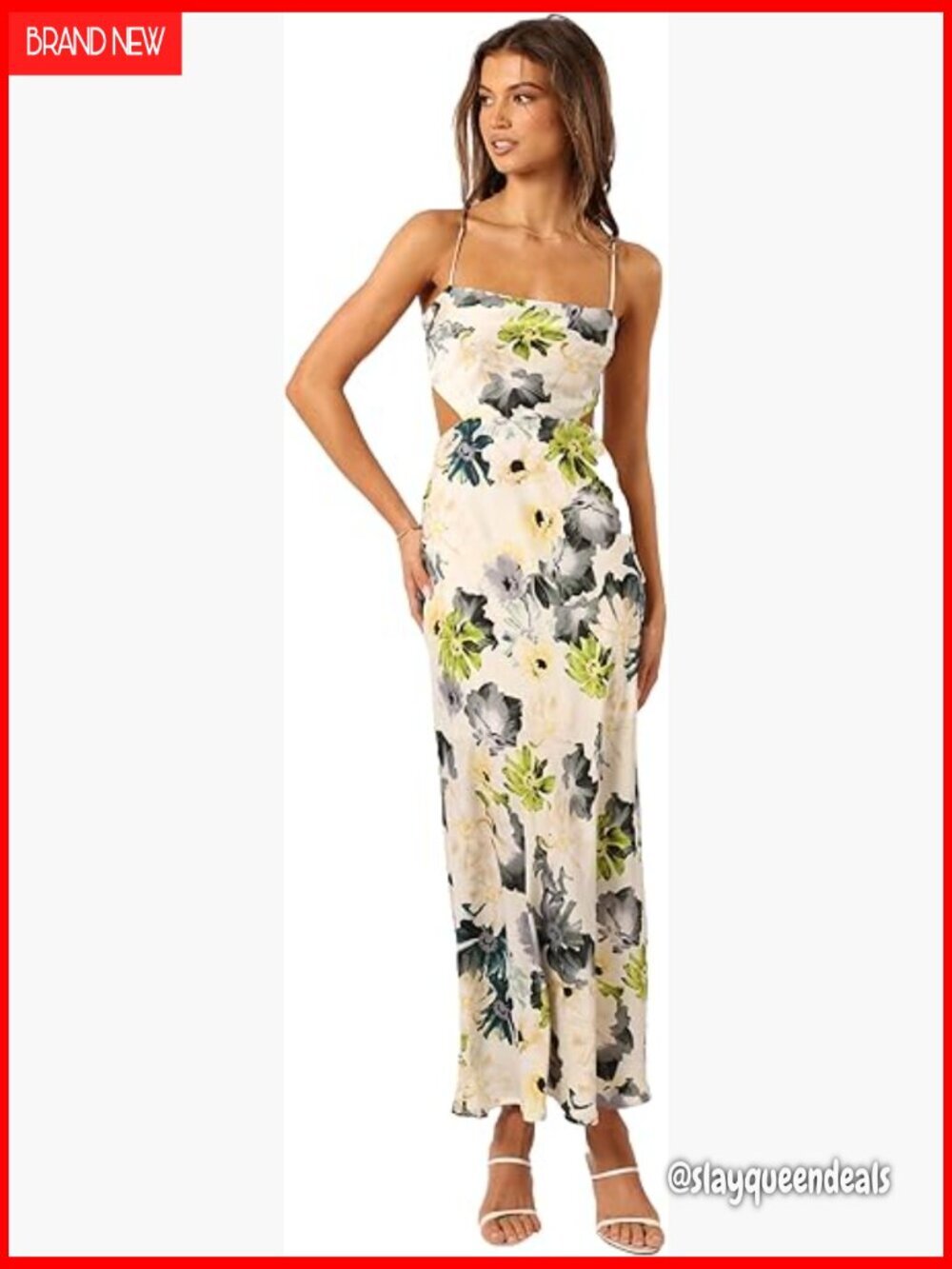 Maxi Cocktail Dress Halter Neckline Back Crossover Zip Closure